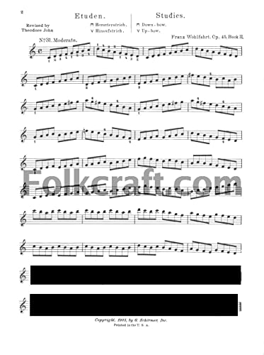 Wohlfahrt - 60 Studies, Op. 45 - Book 2: Schirmer Library Of Classics Volume 839 Violin Method (Schirmer's Library Of Musical Classics) #TOP1