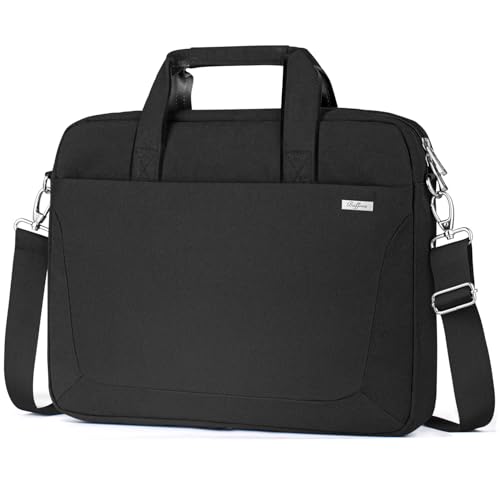 Baffina Laptop Shoulder Bag 17 17.3 Inch Business Gifts for Men Women Travel College,Laptop Briefcase for 17“-18“ Notebook Hp Dell Asus,Waterproof Computer Carrying Case Messenger Bag with Strap,Black