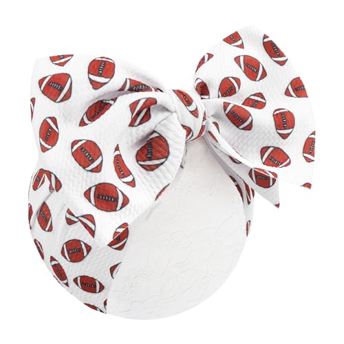 Image of YanJie Baby Girls Headbands Football Sports Printed Bow Wide Headbands Basketball Handmade Hairbands Game Day Sports Hair Accessories Gift for Football Newborn Infant Toddlers Kids