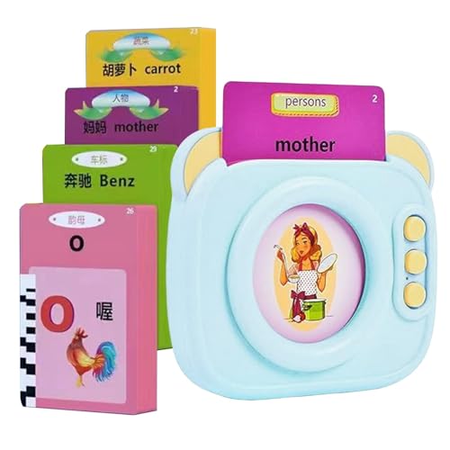 Talking flashcard para niños pequeños - Tarjetas de aprendizaje educativo con 224 palabras de vista | Máquina de tarjetas en inglés de audio, actividades sensoriales preescolares, iluminación