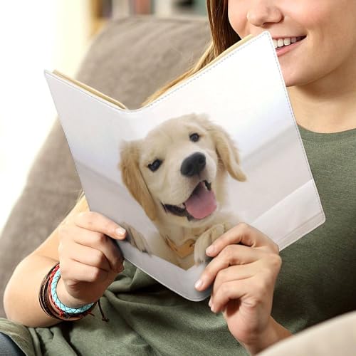 Couverture carnet de notes A5 Golden Retriever réutilisable en cuir