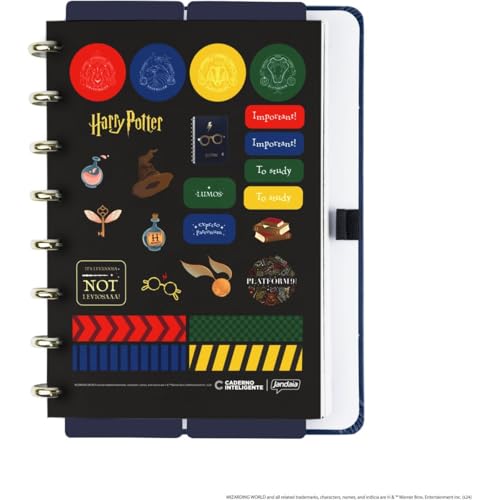 Caderno Inteligente, Pequeno, Harry Potter Azul, 140x200 mm, 80 Folhas off white
