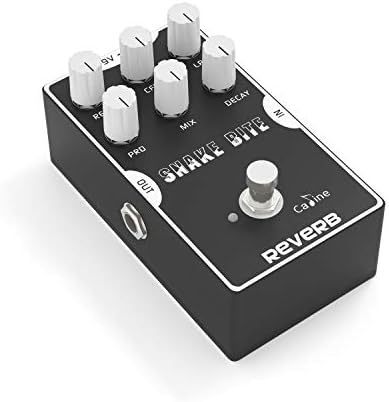 Digital Reverb Pedal Guitar Effects Pedal True Bypass with Aluminum Alloy Housing CP-26 Snake Bit, Black