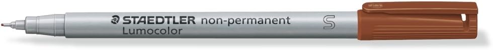 Staedtler 311-7 Lumocolor Universal Non Permanent Superfine Pens - Brown, Pack of 10, 1 count (Pack of 10)