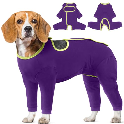 IECOii Dog Surgery Recovery Suit, Long Sleeve Post Surgery Dog Onesie for Wound Protection, E-Collar Alternative Anti-Licking & Shedding Control, Soft Surgical Body Suit for Small Medium Lar
