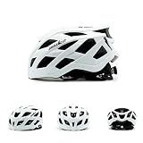 SQUALO Alpha Adult Bike Helmet, Road Bike Cycling Helmet for Men Women with Quick-Adjust (White, Lar