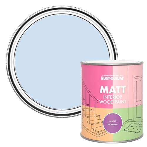 Rust-Oleum Blue Interior Wood Paint in Matt Finish - Powder Blue 750ml