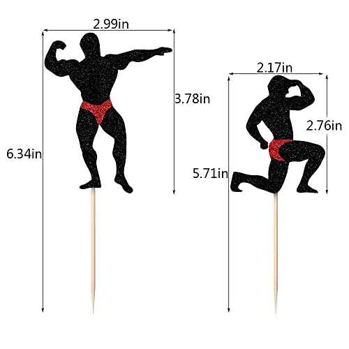 Qertesl 24Pcs Bachelor Party Cake Topper,Men Dancers Strippers Beefcake Cupcake Toppers,Bachelorette Cake Picks Perfect For Birthday/Hen Party Decorations #TOP3