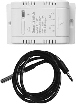 WiFi Temperature Controller Switch with for Stainless Steel Probe, 16A 3000W Wireless Thermostat for eWeLink App Remote Control, for Auto Mode Trigger Home Automation