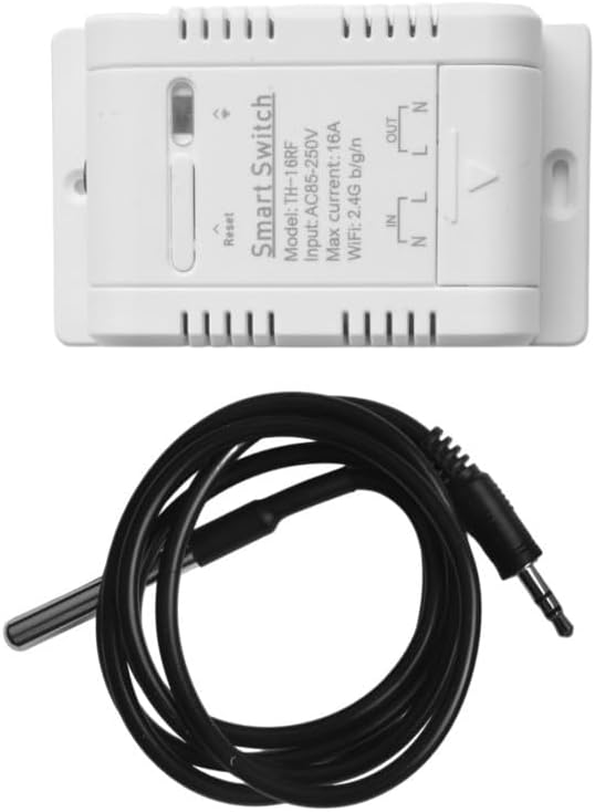 WiFi Temperature Controller Switch with for Stainless Steel Probe, 16A 3000W Wireless Thermostat for eWeLink App Remote Control, for Auto Mode Trigger Home Automation