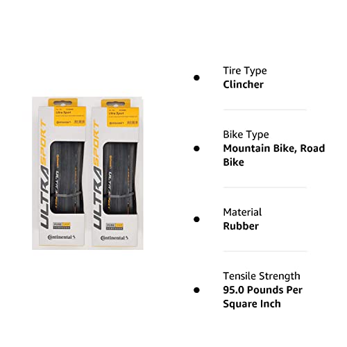 Continental Ultra Sport Iii 700X23 Black/Black Folding Puregrip - Pair (2 Tires) #TOP3