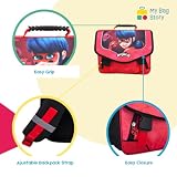 mybagstory Cudowny czerwony tornister dla dziewczynek - dzieci - szkoła - przedszkole - przedszkole - szkoła podstawowa - rozmiar 38 cm - regulowane ramiączka - pomysł na prezent, Miraculous -