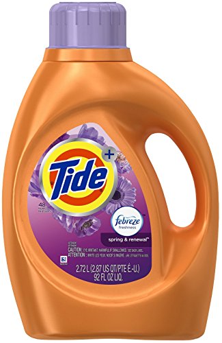 Tide plus Febreze Freshness Liquid Laundry Detergent, Spring & Renewal, 92 Fl Oz