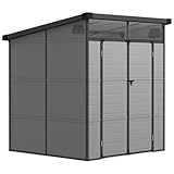 Outsunny Gerätehaus Kunststoff 3,24m³ 190x191x215cm Geräteschuppen mit Pultdach, Abschließbarer...