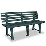Unfade Memory Garden Bench Patio Porch Path Chair 57.3' Plastic Park Benches Seating (Green)