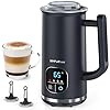 SIMPLETASTE Milk Frother, 4-in-1 Electric Milk Steamer with LED Touch Screen, Automatic Warm and Cold Foam Maker and Milk Warmer for Latte, Cappuccinos, Macchiato