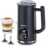 SIMPLETASTE Milchaufschäumer Elektrisch 4-in-1, Heißer & kalter Milchschaum, Milch erwärmen & Kakao, Antihaftbeschichtung, Automatische Abschaltung, Leise & BPA-frei, für Cappuccino & Latte