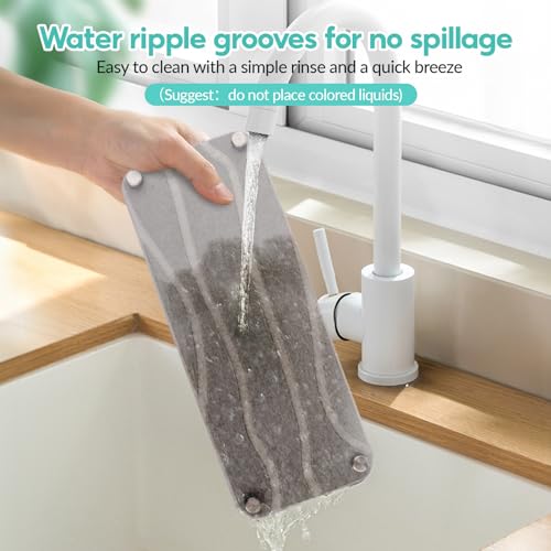 Organizador de fregadero Instant Dry Sink Caddy, bandeja de piedra de tierra de diatomeas absorbente de agua para baño y cocina, 13.8 pulgadas, secado rápido miniatura 5