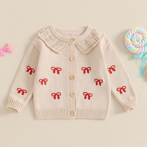 Toddler Baby Girl Sweater Cardigan Long Sleeve Doll Collar Button Down Knit Jacket Coat Spring Fall Winter Clothes2