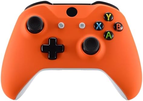 eXtremeRate Orange Soft Touch Front Housing Shell Case for Xbox One S/X Controller, Comfortable Replacement Kit Faceplate Cover for Xbox One Wireless Controller Model 1708 - Controller NOT Included