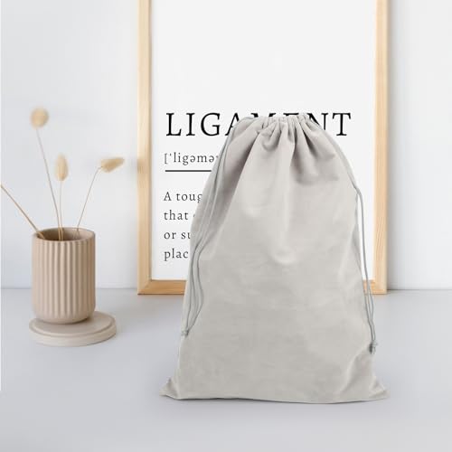 Segbeauty 2 sacos de cetim de veludo com cordão, bolsa grande de veludo com cordão de 39,9 x 30 cm,