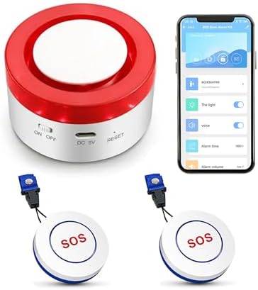 SENCKIT Botão De Chamada De Emergência Para Cuidadores Com Wi-Fi:...