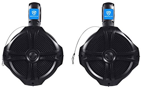 Rockville Pair 8" Black 2 Way 600 Watt Marine Wakeboard Tower Speakers (Rwb80B) #TOP2