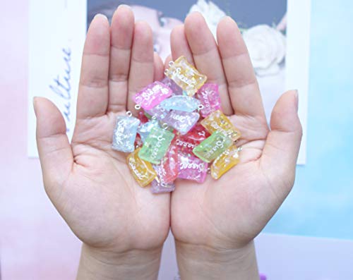 24 Pcs Sweet Candy Charms Colorful Resin Candy Pendants Diy Earring Necklace For Children Girls #TOP5