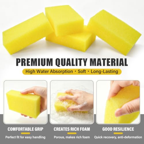 4 Pcs Car Wash Cleaning Scrub Sponges Reusable Car Bug & Tar Remover Sponge by Philbinden - Image 3