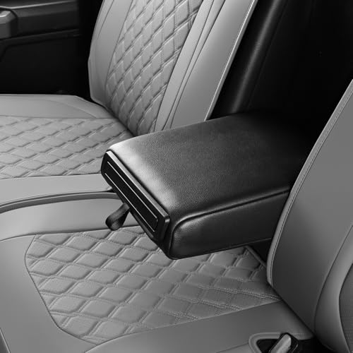 Huidasource Fit for Gray Chevy Silverado/GMC Sierra Rear Seat Covers, Thickened Split Nappa Leather Truck Back Seat Cover 2007-2013&2019-2025 1500, 2020-2025 2500HD 3500HD Crew Cab WT LS LT by Huidasource - Image 6