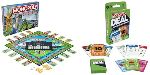 Monopoly Cricket Board Game | Ages 8+ | 2-5 Players | 15 Mins. | Travel Game