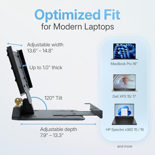 Soporte de seguridad para laptop ajustable de acero miniatura 4