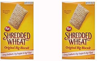 Post Shredded Wheat Original Cereal, No Sugar or Salt Added, 15-Ounce Boxes Pack of 2