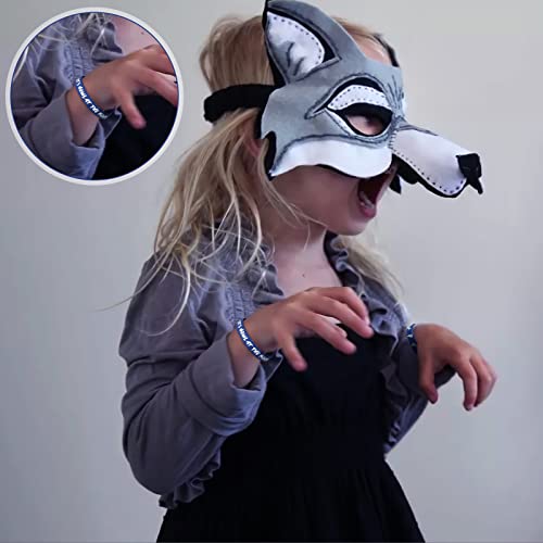 Junkin 30 Pieces Wolf Themed Party Rubber Bracelets,Silicone Wolf Animal Printed Baby Shower Wristbands Wolf Birthday Party Supplies For Boy Girl Animal Themed Parties (Let's Howl At The Moon) #TOP6