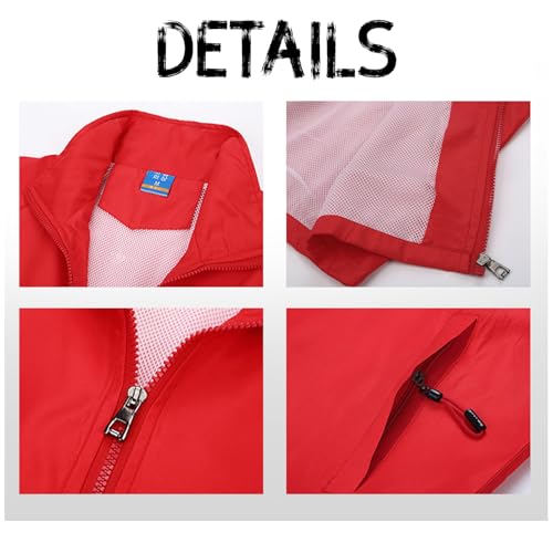 Custom Windbreaker Jacket Long Sleeve Lightweight Outdoor Coat Customize Your Logo Mesh Lined Water Resistant Workwear4