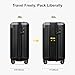 LEVEL8 Carry on Suitcase, Suitcase Lightweight, 54.5CM Hand Luggage Expandable, PC Hardshell Spinner Trolley Cabin Size with 4 Wheels,TSA, 36L-42,Black