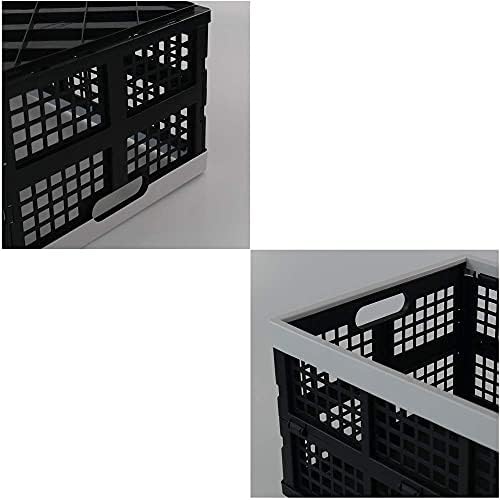 Bblie Plastic Collapsible Crates, Folding Crate Basket, 42 Liter, Set of 3