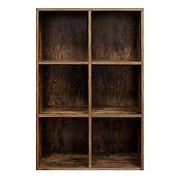 VASAGLE Custos Kollektion - Bücherschrank, Bücherregal, mit 6 Fächern, Büroregal, Würfelregal, Standregal, für Wohnzimmer, Schlafzimmer, Büro, Kinderzimmer, Vintagebraun LBC203BX – Ansicht 7