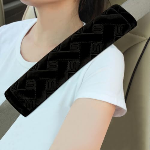 Amooca 2 Pack Seat Belt Covers Soft Shoulder Pad for