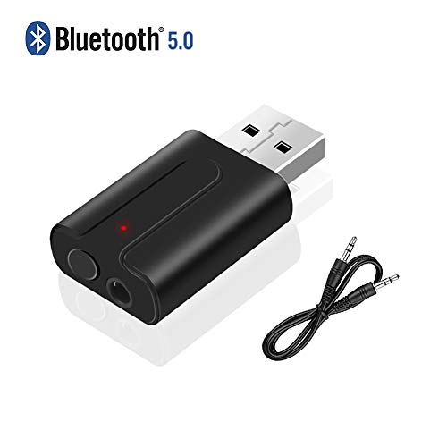 USB Bluetooth Transmitter Receiver 2-in-1, WEKEFON Bluetooth 5.0 USB Dongle Wireless Audio Receiver