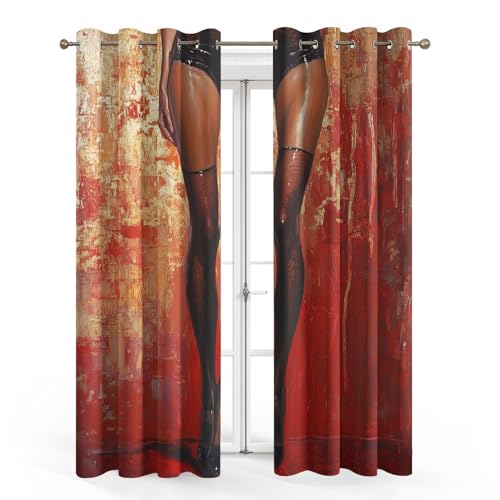 Sexy Legs Curtains Blackout, 45 Inch - Naked Women Curtains for Home Decor, Bedroom, Living Room, Sexy Legs Room Decor Grommet Window Drapes, 2 Panels Set 38x45 V246