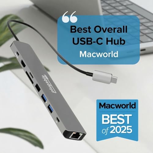 image for Plugable USB C Hub Multiport Adapter: 9-in-1 with 140W PD Charging, 4K