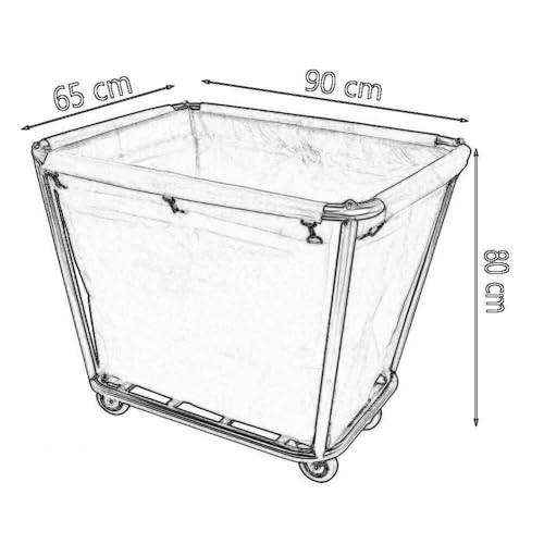 Carretilla móvil resistente con bolsas removibles 90x65x80cm miniatura 2