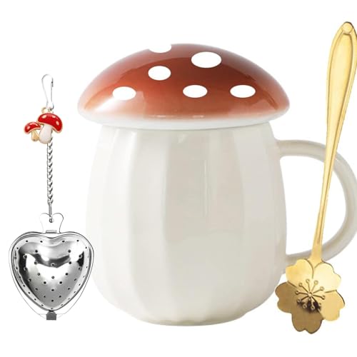 Kawaii Linda taza de champiñones juego de taza de café con champiñones para vidrio café té taza de champiñones taza con tapa regalos para niñas mujeres cumpleaños Navidad decoración del hogar Kawaii Linda taza de champiñones juego de taza de café con champiñones para vidrio café té taza de champiñones taza con tapa regalos para niñas mujeres cumpleaños Navidad decoración del hogar