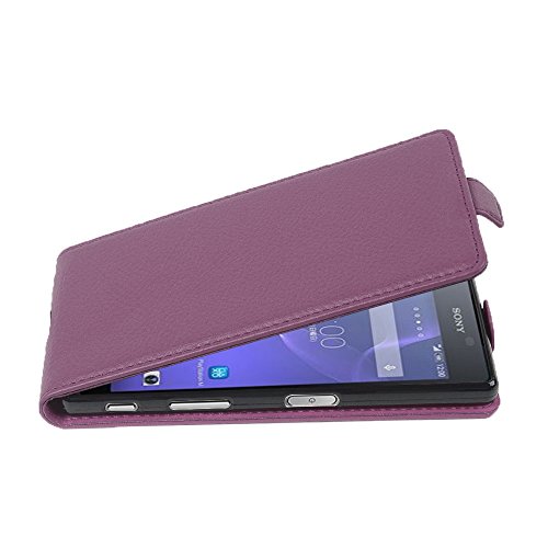 cadorabo Coque pour Sony Xperia X Performance en ORCHIDÉE Violets - Housse Protection en Style Flip en Similicuir Structuré - Etui Poche Folio Case Cover