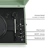 Crosley Voyager Giradischi con 2 altoparlanti, Bluetooth In & Out e AUX - Giradischi Vintage a 3 velocità - Per vinili da 7", 10" e 12" - Portatile con custodia integrata - Sage #5