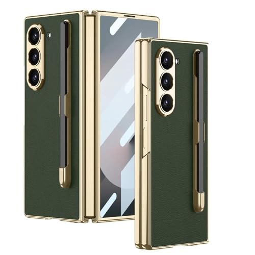 Coque rigide fine Samsung Z Fold 6 vert anti-choc protégeant le stylet S Pen