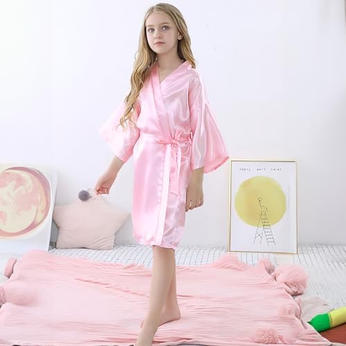 18 Pcs Spa Robes for Girls, Spa Party Supplies with Kid Slippers Girls 6 Blindfold Eye Mask Cover 5 41oTYrCfIbL. AC
