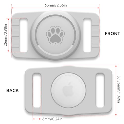 Image of GOCII for Airtag Dog Collar Holder 2 Pack,Waterproof Dog Collar Holder for Apple AirTag(Gen 1 & 2),Silicone Air Tags Case for Dog Collars(Light Gray)