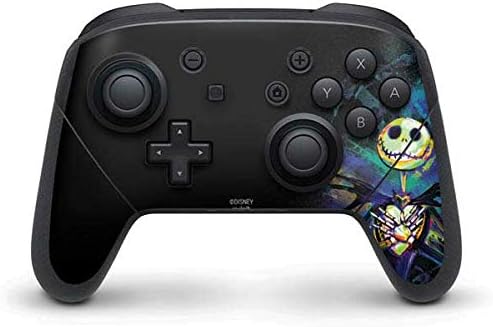 Skinit Decal Gaming Skin Compatible with Nintendo Switch Pro Controller - Officially Licensed Disney The Nightmare Before Christmas Jack on Spiral Hill Art Design